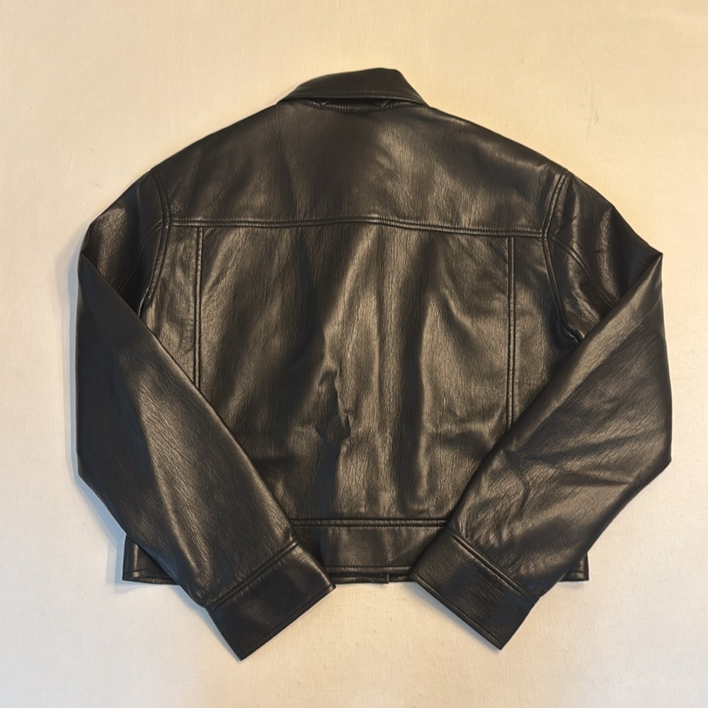 Wilfred Black Leather Button-Front Jacket NWT - image 7